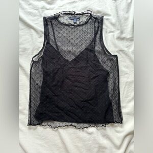 Shear with tank underneath high neck top